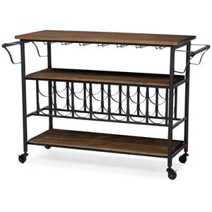 bowery hill bar cart in antique black and brown