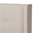 Bowery Hill Polyester Light Beige Platform Bed King Winged Headboard 46.06