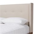 Bowery Hill Polyester Light Beige Platform Bed King Winged Headboard 46.06