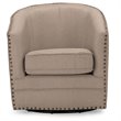 Bowery Hill Swivel Accent Chair in Beige