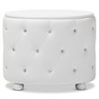 Bowery Hill 2 Drawer Faux Leather Tufted Nightstand in White