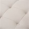 Bowery Hill Linen Beige Coffee Table Ottoman Square Button-Tufted 39.37