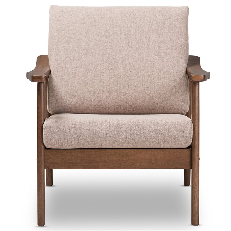 Bowery Hill Accent Arm Chair in Light Brown and Walnut Brown
