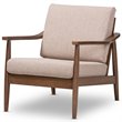 Bowery Hill Accent Arm Chair in Light Brown and Walnut Brown