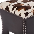 Bowery Hill Faux Leather Foot Stool in Cow Print