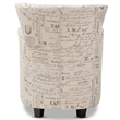 Bowery Hill Contemporary Fabric Accent Chair and Ottoman Set in Off White