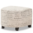 Bowery Hill Contemporary Fabric Accent Chair and Ottoman Set in Off White