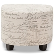 Bowery Hill Contemporary Fabric Accent Chair and Ottoman Set in Off White