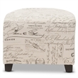 Bowery Hill Contemporary Fabric Accent Chair and Ottoman Set in Off White