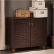 Bowery Hill 2 Door Shoe Cabinet in Dark Brown