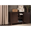 Bowery Hill 2 Door Shoe Cabinet in Dark Brown