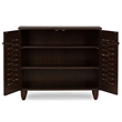 Bowery Hill 2 Door Shoe Cabinet in Dark Brown