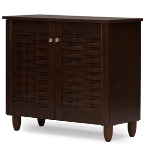 bowery hill modern/contemporary shoe cabinet in dark brown