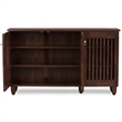 Bowery Hill 3 Door Shoe Cabinet in Dark Brown