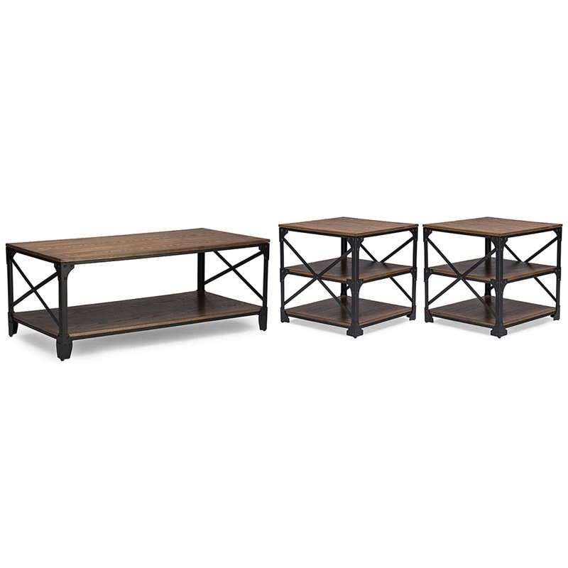 Bowery Hill 3 Piece Coffee Table Set in Antique Bronze