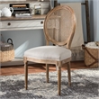 Bowery Hill Dining Side Chair in Weathered Oak and Beige