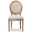 Bowery Hill Dining Side Chair in Weathered Oak and Beige