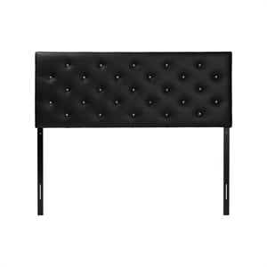 Bowery Hill Faux Leather Tufted Queen Panel Headboard