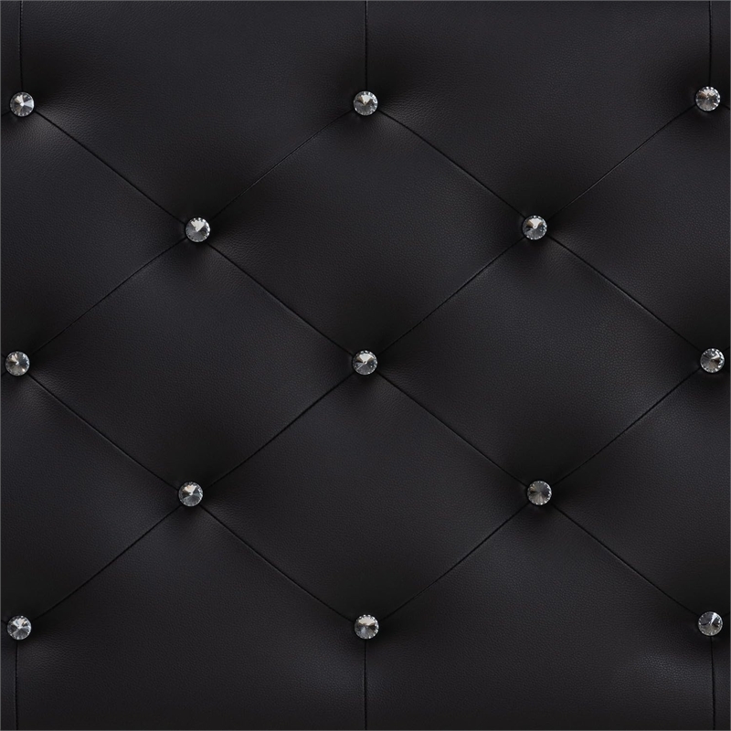 Bowery Hill Faux Leather Tufted Queen Panel Headboard