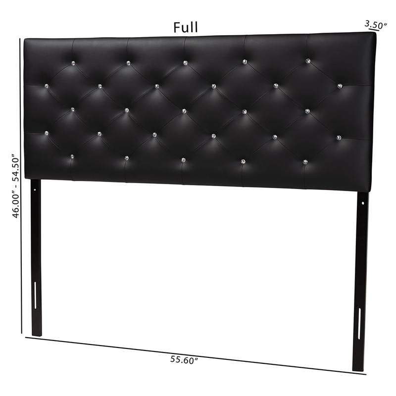 Bowery Hill Faux Leather Tufted Queen Panel Headboard