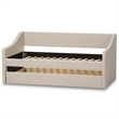 Bowery Hill Upholstered Daybed with Trundle in Beige