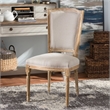 Bowery Hill Dining Side Chair in Weathered Oak and Beige
