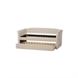 Bowery Hill Upholstered Daybed with Trundle in Beige
