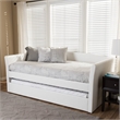 Bowery Hill Faux Leather Daybed with Trundle in White