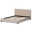 Bowery Hill Upholstered Full Platform Bed in Beige