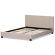 Bowery Hill Upholstered Queen Platform Bed in Beige