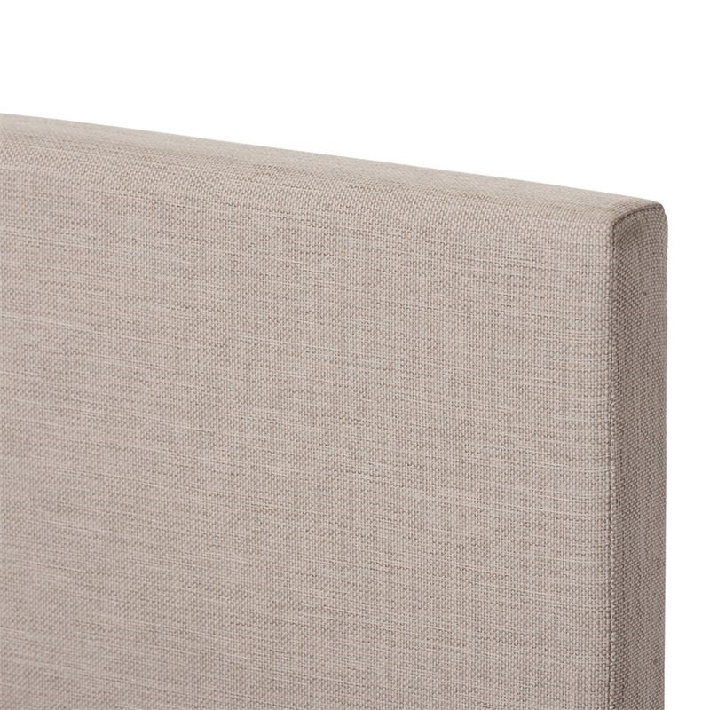 Bowery Hill Upholstered Queen Platform Bed in Beige
