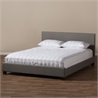 Bowery Hill Upholstered Queen Platform Bed in Gray