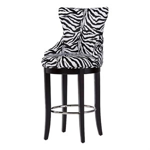 Bowery Hill 45.63&quotH Contemporary Fabric Upholstered Bar Stool in Black/White