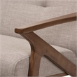 Bowery Hill Tufted Loveseat in Light Gray and Walnut Brown