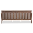 Bowery Hill Fabric Sofa in Light Gray and Walnut Brown