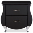 Bowery Hill 2 Drawer Faux Leather Nightstand in Black