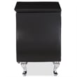 Bowery Hill 2 Drawer Faux Leather Nightstand in Black