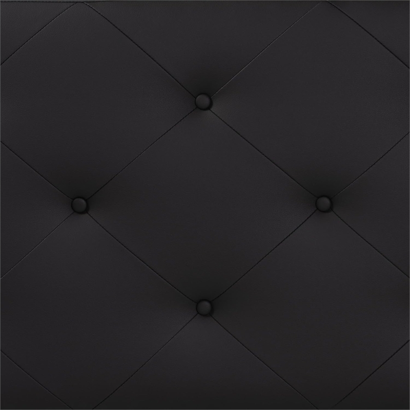 Bowery Hill Modern Faux Leather Upholstered Twin Headboard in Black