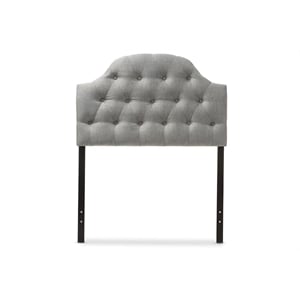 Bowery Hill Modern Faux Leather Upholstered Twin Headboard in Gray