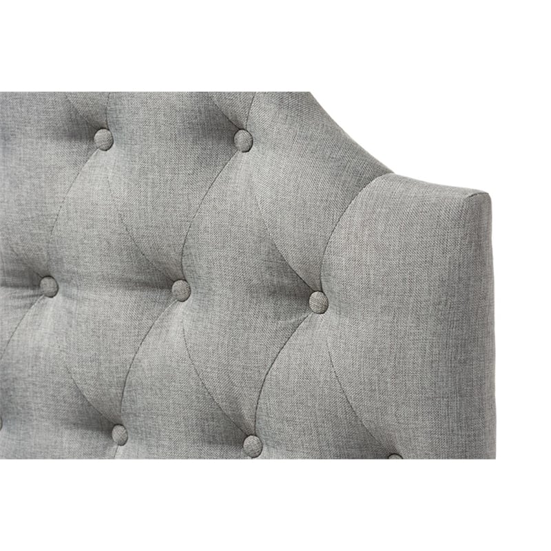 Bowery Hill Modern Faux Leather Upholstered Twin Headboard in Gray