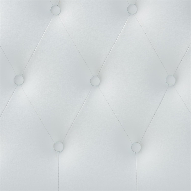 Bowery Hill Faux Leather Upholstered Twin Headboard w/ Adjustable Legs in White