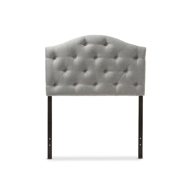 Bowery Hill Modern Fabric Upholstered Twin Headboard in Gray