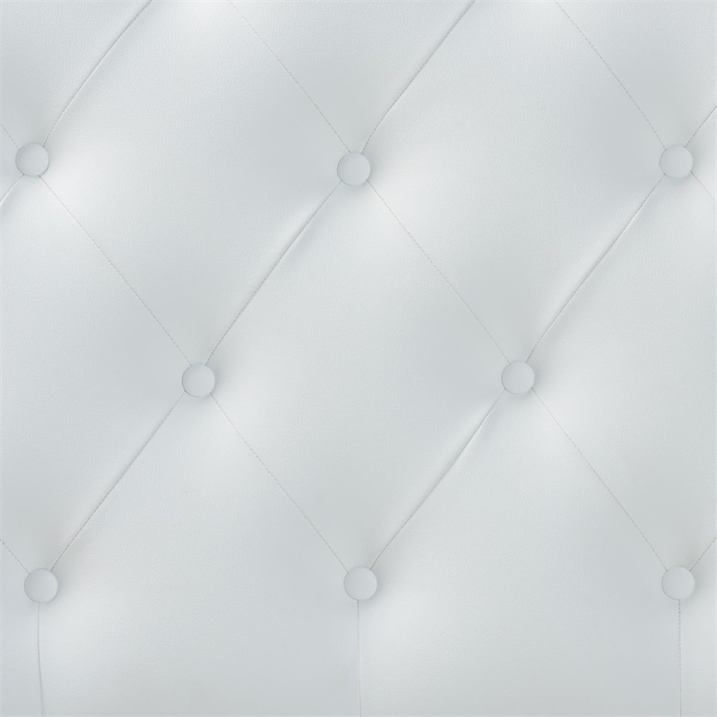 Bowery Hill Faux Leather Upholstered Twin Headboard with Wood Frame in White