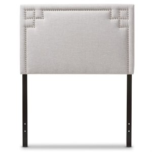 Bowery Hill Modern Upholstered Twin Headboard in Grayish Beige