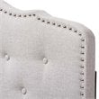 Bowery Hill Modern Fabric Tufted Twin Headboard in Grayish Beige