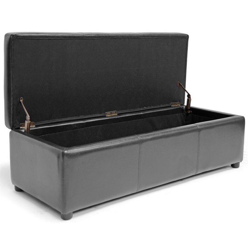 Bowery Hill Modern Faux Leather Multipurpose Storage Ottoman Bench
