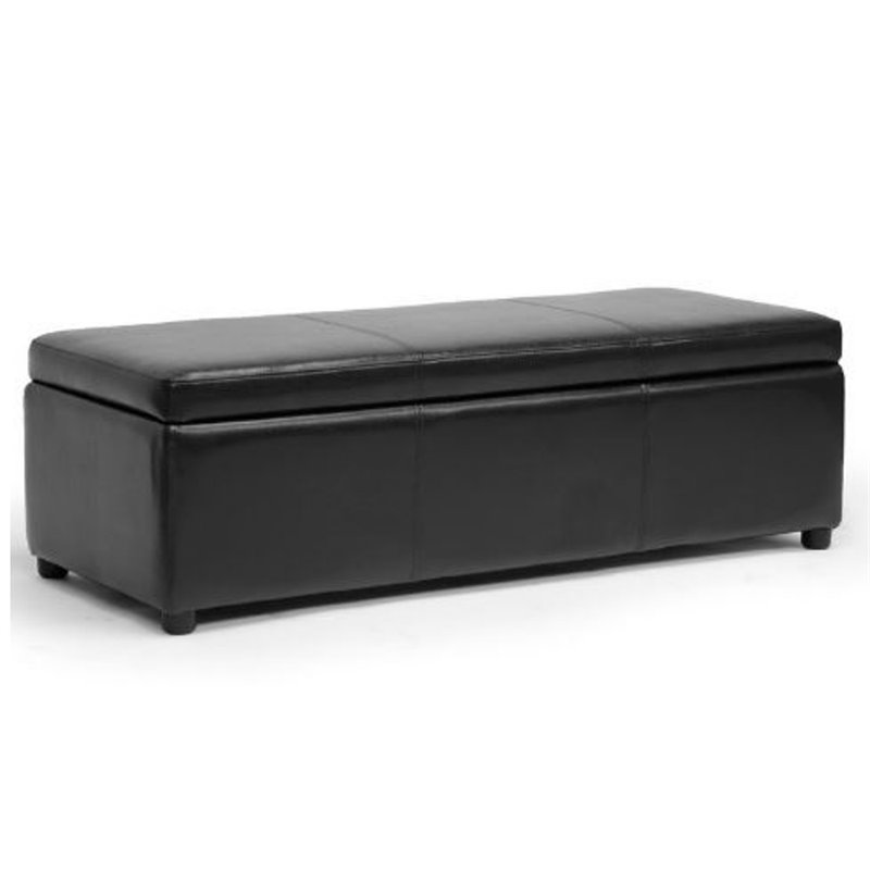 Bowery Hill Modern Faux Leather Multipurpose Storage Ottoman Bench