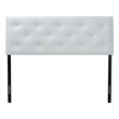 Bowery Hill Modern Faux Leather Tufted Full Size Panel Headboard in White