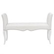 Bowery Hill Contemporary Faux Leather Tufted Bench in White