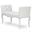 Bowery Hill Contemporary Faux Leather Tufted Bench in White